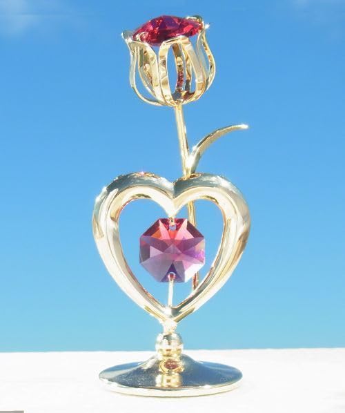スワロフスキー 置物 花 ハート