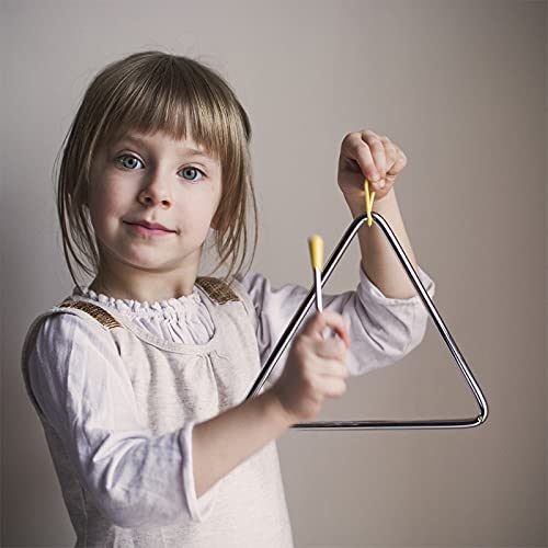 Eastrock Triangle Instrument 4 Packs 7 8 9 10 Inch Percussion Instrument Set Hand Percussion Triangles With Striker #TOP6