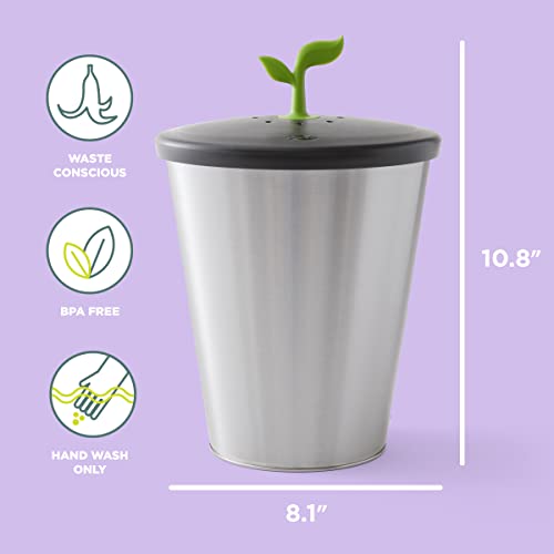 Chef'n Ecocrock Countertop Compost Bin, 3.3 Liter, Steel Gray #TOP1