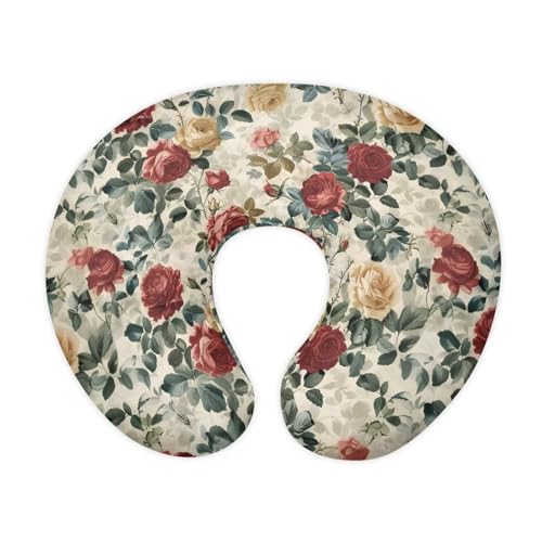 Viewamoon Vintage Floral Nursing Pillow Cover for Women Mom Bathroom Nursing Pillow Cover 1 Pack for Breastfeeding Pillow Soft Machine Washable Pillow Cover Replacement