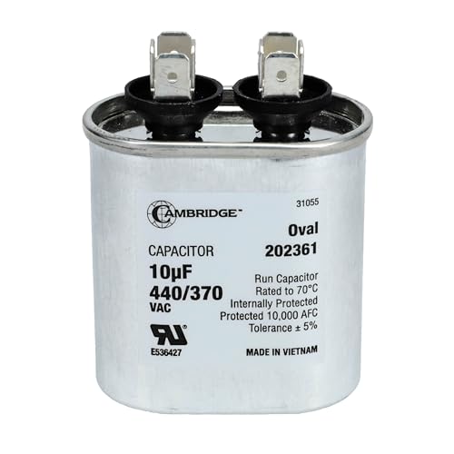 10uF 10 MFD ±5% 370/440VAC Condensador de CA de arranque ovalado de una sola ejecución para motor de A/C, condensador de arranque del ventilador, condensadores de condensador de arranque eléctrico