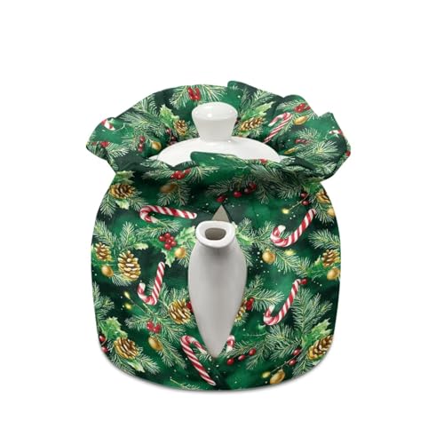 Image of Xmas Tree Tea Cosy for Teapot Insulated Kettle Cover Christmas Breakfast Warmer Kitchen Teapot Dust Cover Washable Tea Cozy Tabletop Decorations for Afternoon Party