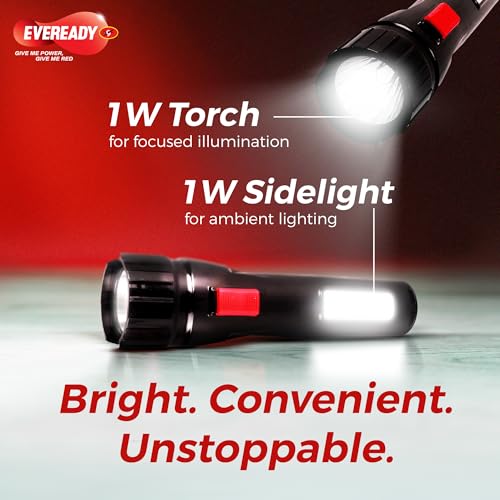 Image of Eveready Stylite DL120,Rechargeable 1W Emergency Led Torch with 1W Sidelight,Easy Plug-in Charging,Auto On Function,Durable ABS Body,Overcharge & Deep Discharge Protection,Powered By Li-Ion Battery