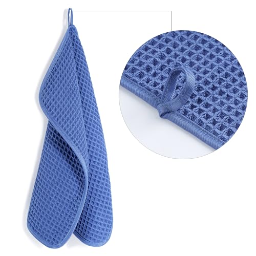 Image of POLYTE 430 GSM Microfiber Lint Free Washcloth Face Towel, 13 x 13 in, 4 Pack (Waffle Weave)