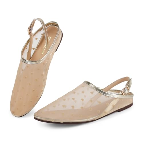 Dumalum Gold Mesh Ballet Flats for Women Mary Jane Animal Print Shoes Casual Ballerina Flats Fall 2026