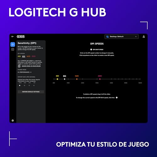Miniatura 6 de Logitech G G305 Lightspeed Ratón Gaming Inalámbrico, Captor Hero 12K, 12,000 dpi, Ultra-Ligero, Batería de 250h, 6 Botones Programables, Memoría Integrada, PC/Mac - Negro