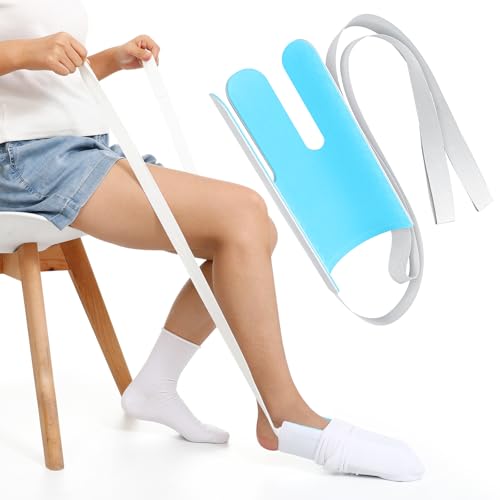 2 Stück Anziehhilfe für Socken und Hosen, Anziehhilfe für ältere und behinderte schwangere Frauen (Sockenanziehhilfe*1, Anziehhilfe für Hosen*1)