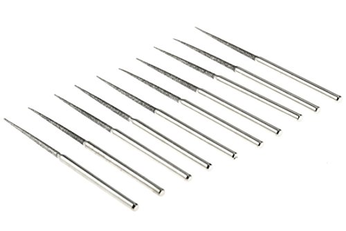 SE 10-Piece Diamond-Coated Tapered Bead Reamer Set - 2-¾ Inch Length, ⅛-Inch Shank, Compatible with Rotary Tools - Ideal for Jewelry Making, Crafts, and More - DF83611