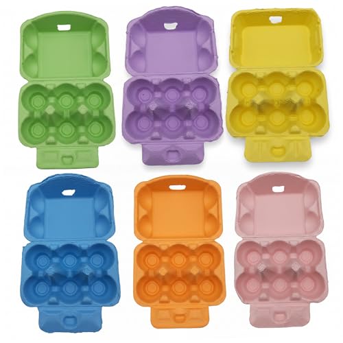Caja para huevos de 6 unidades en pulpa ecológica moldeada para almacenamiento a granel