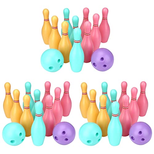 TOYANDONA - TOYANDONA 3 Sets Safe Fun Children's Bowling Set Bowling Pins Balls Toss Sports Toy for Party Family Game