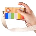 Fine Wooden Mini Camera Toy, Perfect Photography Props,Xmas Children Room for Baby Toddlers Children, Kids Room Hanging Décor,Natural Safe Wooden Camera (B)