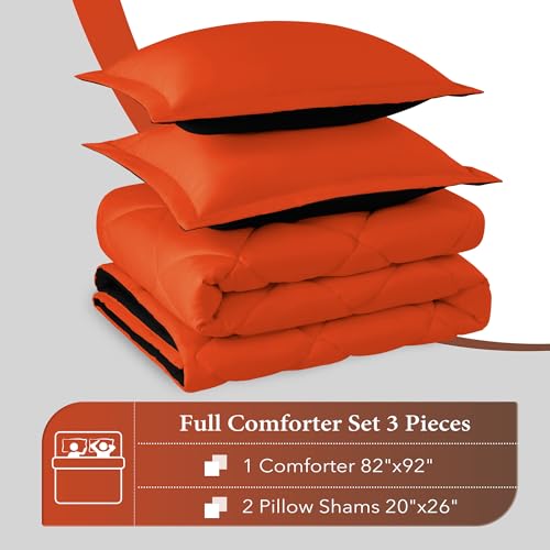 Image of downluxe Full Comforter Set - Flame and Black Full Comforter, Soft Bedding Sets for All Seasons -2 Pieces - 1 Comforter (82 inchx92 inch) and 1 Pillow Sham(20 inchx26 inch)