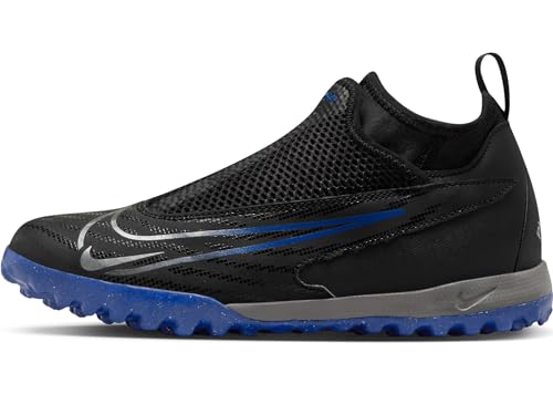NIKE JR Phantom GX Academy DF TF, Sneaker, Black/Chrome-Hyper Royal, 36.5 EU
