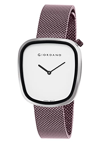 Image of Giordano Analog Wrist Watch for Women with Stylish Metal Strap, Square dial and 3 Hand Mechanism
