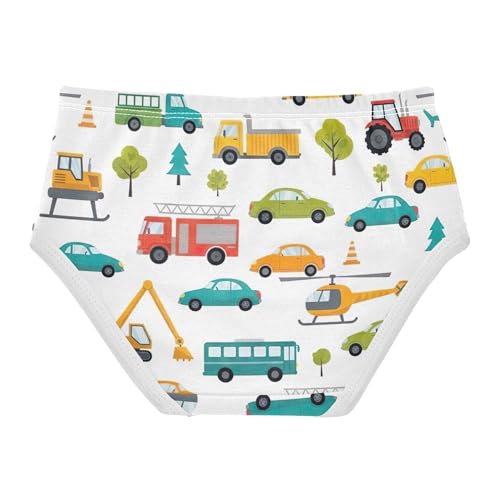 Cotton Girls Underwear Toddlers Colorful Cartoon Vehicles Cars White Panties for Girl Flower Briefs Underpants 2t2