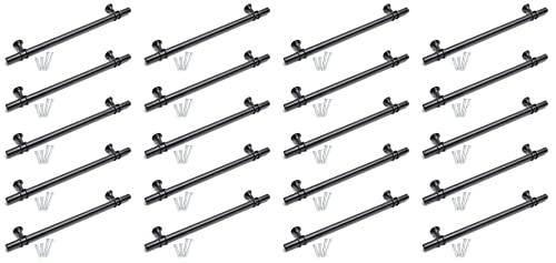 BSM Marketing T Bar Designer Chatsworth Ring Collar Handle Knob Black Finish Kitchen Bedroom Bathroom (20, 192mm)