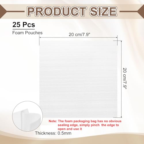 QUARKZMAN 25 Stück Polsterfolien Beutel 20 x 20 cm Polstermaterial Verpackungsmaterial Polsterschaumfolien Für Umzug Und Verpackung Von Geschirr Porzellan Büchern Bilderrahmen