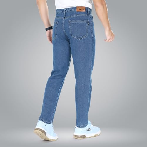 Image of Men's Straight Fit Stylish Non Stretch Mid Rise Pure Cotton Crafted with Premium Fabric Relaxed Jeans Available in Variety of Colour
