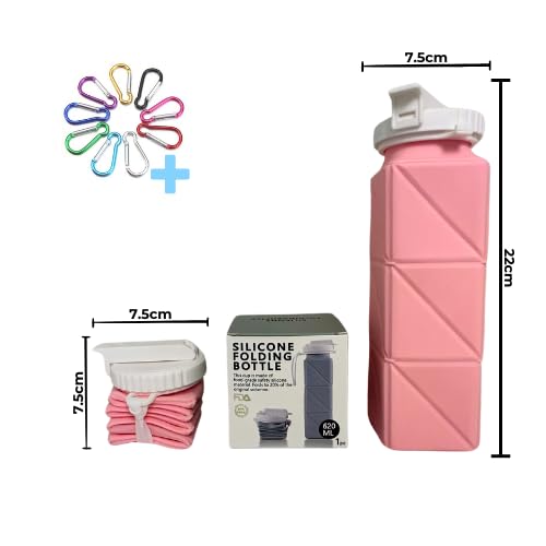 FlexiHydrate 620ml Outdoor Running Folding Water Bottle (Pink), 620 ml - Image 2