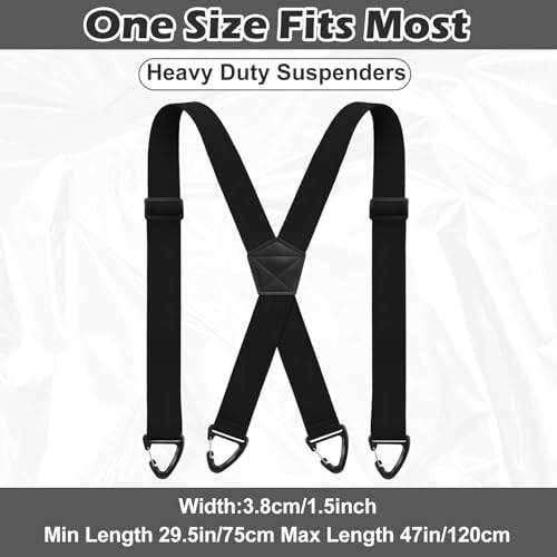 Sintege X Back Hidden Suspender 1.5 Inches Under Clothing Heavy Duty Work Suspenders for Men Women(Black) - Thumbnail 4