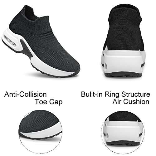 Image of YHOON Women's Walking Shoes Slip-On - Comfortable Work Shoes for Standing All Day, Breathable Air Cushion Nursing Sneakers