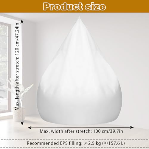 Jinfanshurich Innenbezug für Sitzsack, nur Bezug (ohne Füllung), Sitzsack Taschentücher Ersatzbezu Sitzsackhülle Ersatzbezug für Sitzsackeinsatz Sitzsackbezug, Innenbezug