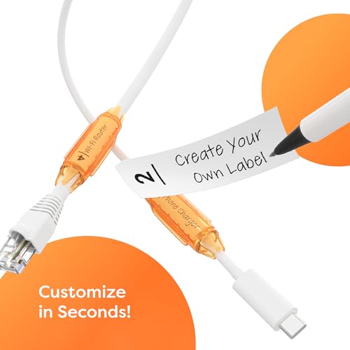 Dotz Cord ID Pro Cord & Cable Identification System- Cord Labels for Organize Cords, Chargers & Wires at Home or Office- Cords Identifiers Keep Your Setup Neat, Tangle-Free & Easy to Manage-DCI171M-C