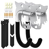 Fahrrad-Wandhalterung mit PVC-Platte Reifenablage - Vertikale Fahrradaufbewahrung für Innen, Garage, Schuppen - Aluminiumlegierung Fahrradaufhänger für die meisten Fahrräder (Silber 2Stück)