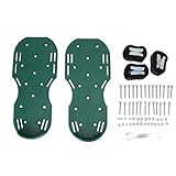 ANKROYU Professionelle Rasenbelüfter-Schuhe, strapazierfähige Gras-Spike-Sandalen mit Metallschnallenriemen für Gartenarbeit, Hof-Rasenpflege, langlebiges PP-Material, 891 g Gewich (Grün)