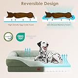 EHEYCIGA Orthopädisches Hundebett Grosse Hunde, 106.5x76x18.5cm, Memory Foam Waschbar und Wasserdicht Hundekorb mit 4 Rändern, Hundesofa Hundecouch rutschfest, Grün