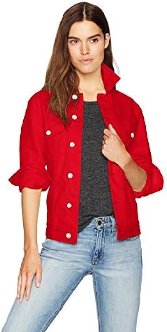 Calvin Klein Para mujer Manga Larga Chamarra de mezclilla - Rojo - Small:  Amazon.es: Ropa