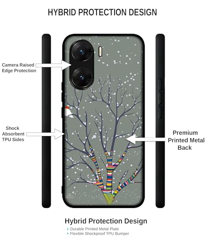 Image of Winter Pattern Print Design Premium 2D Printed Metal Back Case Cover for Vivo V29E 5G