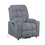 POLTRONE ITALIA Patty 2 Detraibile 19% Poltrona Relax Elettrica 2 motori, reclinazione indipendente schienale pediera. Riscaldamento e Vibromassaggio Kit 4 ruote Grigio antimacchia