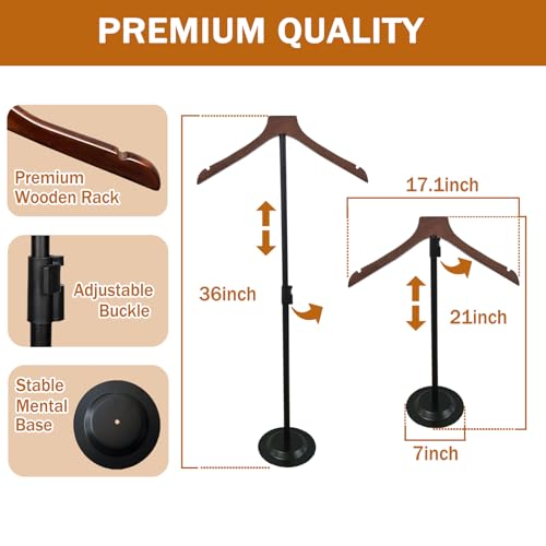 2Pcs 21-36Inch Adjustable T Shirt Display Stand for Vendors,Portable Letterman Jacket Display Stand , Clothing Display Stand,Hanger Shoulder Racks Display for Shirts,Jackets,Coat Retail(Black)