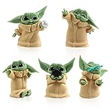BESTZY Mini Figuras Baby Yoda Cake Topper Pastel Decoración Suministros Baby Yoda Juego Figuras Niños de Cumpleaños Decoración Baby Yoda Figura de Acción 5pcs