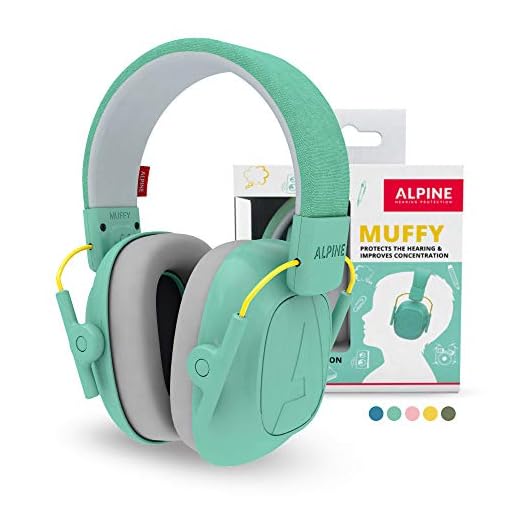Alpine Muffy Kids - Cuffie protezione per bambini dai 5 ai 16 anni - Cuffia antirumore di prima qualità studiata per bambini - Protezione orecchie bambini fascia regolabile - Menta