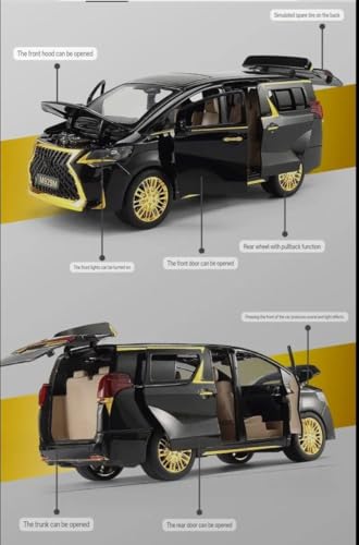 Image of Lexus LM300 Model Car with Box, Zinc Alloy Pull Back Toy car with Sound and Light for Kids Boy Girl Gift [Colors as Per Stock]