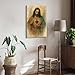 Framed Sacred Heart of Jesus Canvas Wall Art Divine Mercy Wall Decor Pictures Jesus Portrait Poster Print Christian Religious Painting Artwork for Living room bedroom decoration 12x16in