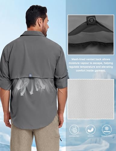 Little Donkey Andy Men's UPF 50 UV Protection Shirt, Breathable Long Sleeve Fishing Hiking Shirts, Quick Dry3