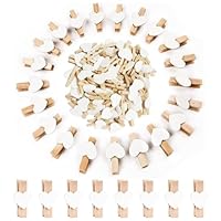 Chtaoxin 100 PCS Small Wooden Pegs, Mini Peg for Photo & Arts, Wooden Clothes Pegs for Washing Line, Heart Pegs for Decorative