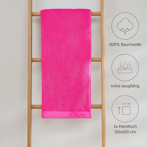 s.Oliver Handtuch 50x100 cm - 100% Baumwolle, 600 g/m², weich & saugstark, Handtücher pink