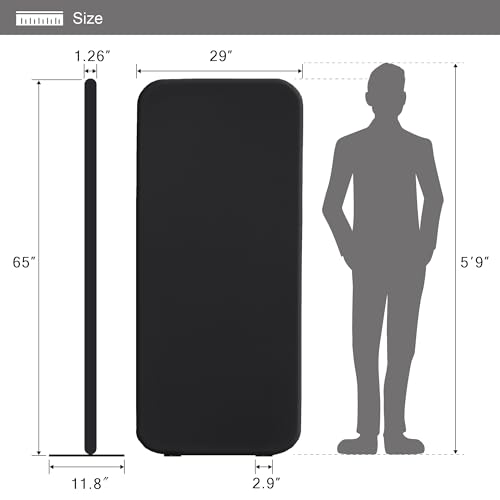 DECOLAB Freestanding Office Partitions, Self Standing Privacy Wall Dividers for Offices, Classroom, Studio, Scratch Resistance, Portable Webcam Backdrop, 29\"x65\" Midnight