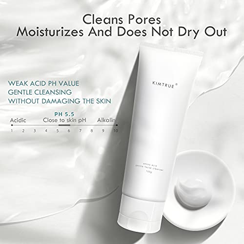 Kimtrue Facial Cleanser, hydrating Face Wash, Amino Acid Gentle Foaming Face Cleanser for all Skin,Deep cleaning, oil free - 30g - Thumbnail 5