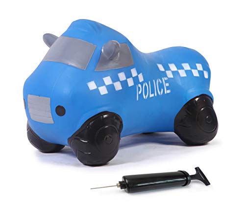 Jamara 460455-Auto Salterina Police Truck Con Pompa – Sviluppa Equilibrio E Capacitá Motorie, Specchietti Come Sostegno, Robusta, Resistente, Colore B