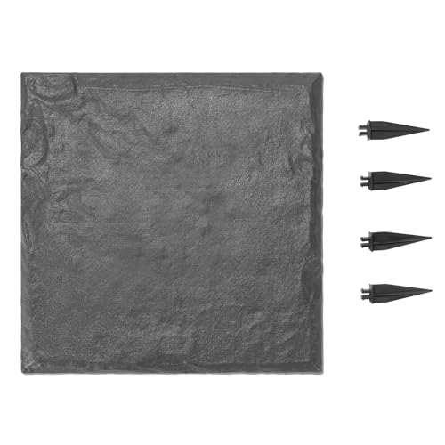 VEVOR Pierres de Marche Jardin, 4 PCS, Dalles de Pas Jardin, 39,5x39,5 cm, Aspect Pierre Naturelle en Résine PC ABS, avec Piquets de Sol, Pavés pour Allée...