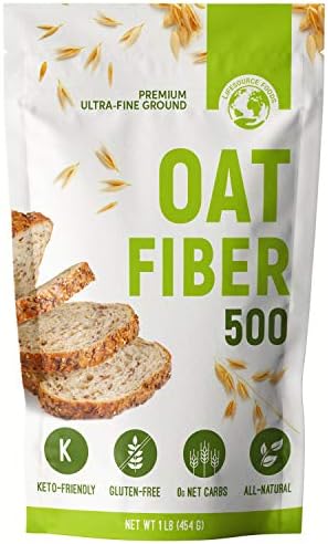 LifeSource Foods Oat Fiber 500 (1 LB) Keto, Zero-Carb, Gluten-Free, All-Natural Fiber for Low-Carb Baking and Bread, OU Kosher, Resealable Pouch