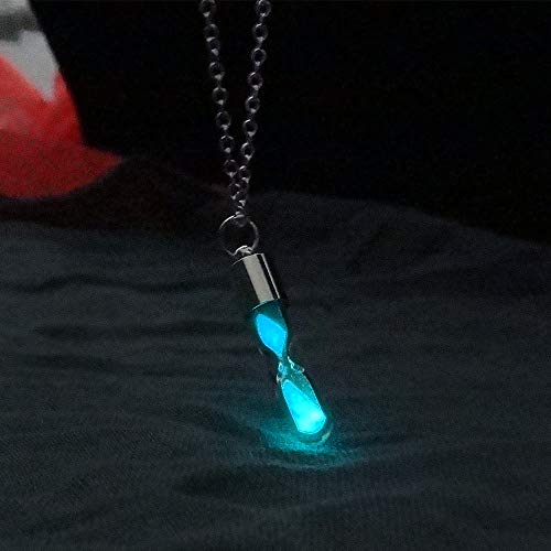 YOOE Romantic Wishing Bottle Luminous Necklace Creative Crystal Drift Bottle Pendant Necklace.Time Hourglass Lovers Manifesto Necklace (Blue) by YOOE - Used condition - Image 5