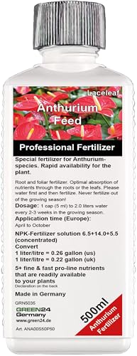 GREEN24 Engrais Anthurium HIGH-TECH Engrais végétal spécial pour fleurs de flamants roses, anthuriums 500ml