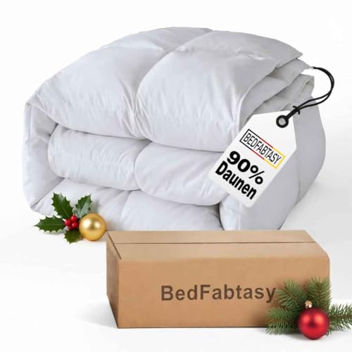 BedFabtasy Daunendecke, 90% Daunen und 10% Federn, Klasse 1, Oeko-Tex zertifizierte Leichte Bettdecke, Allergiker, RDS Zertifiziert Daunenbettdecke, Duvet