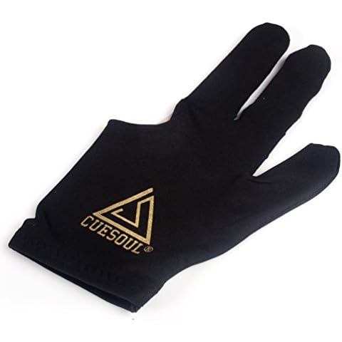 CUESOUL Guantes de Billar de 3 Dedos (Negro) - Paquete de 10 Cover